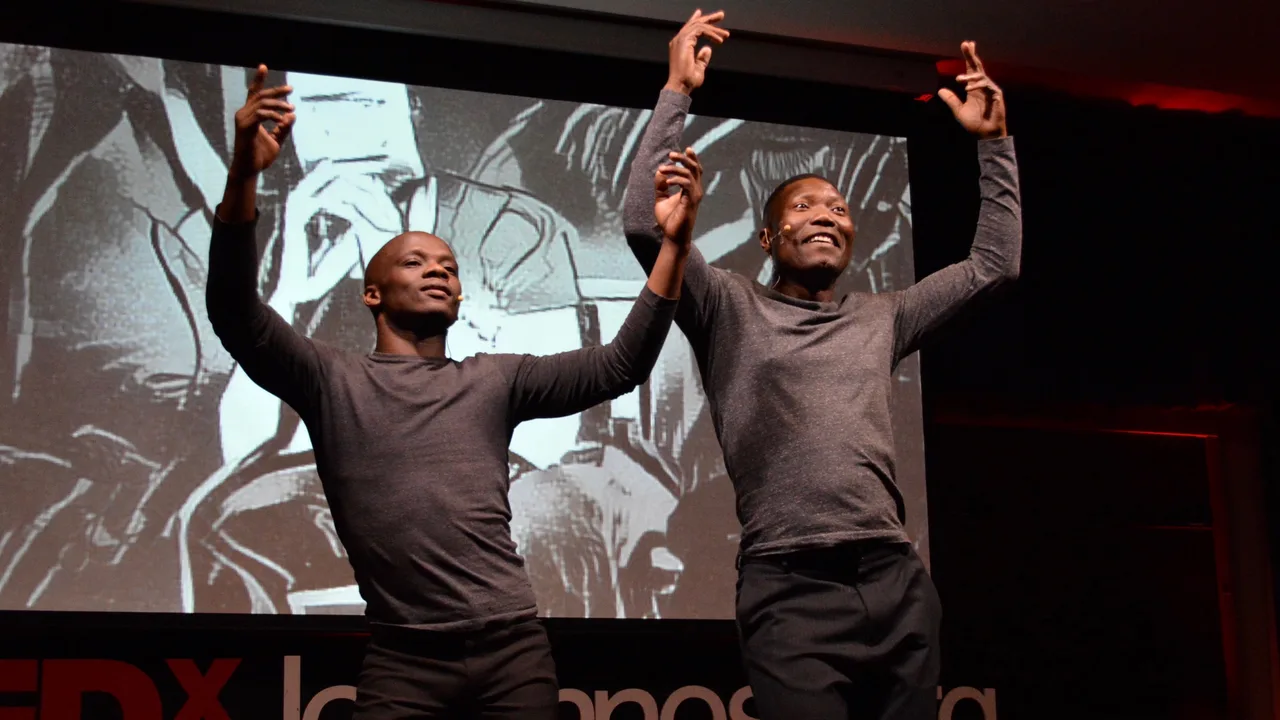 Vuyani Dance Theatre dancers perform a contemporary work on stage.