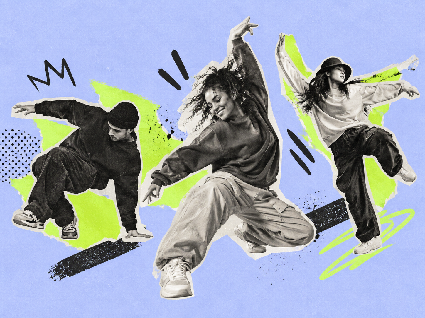 Colorful dance collage